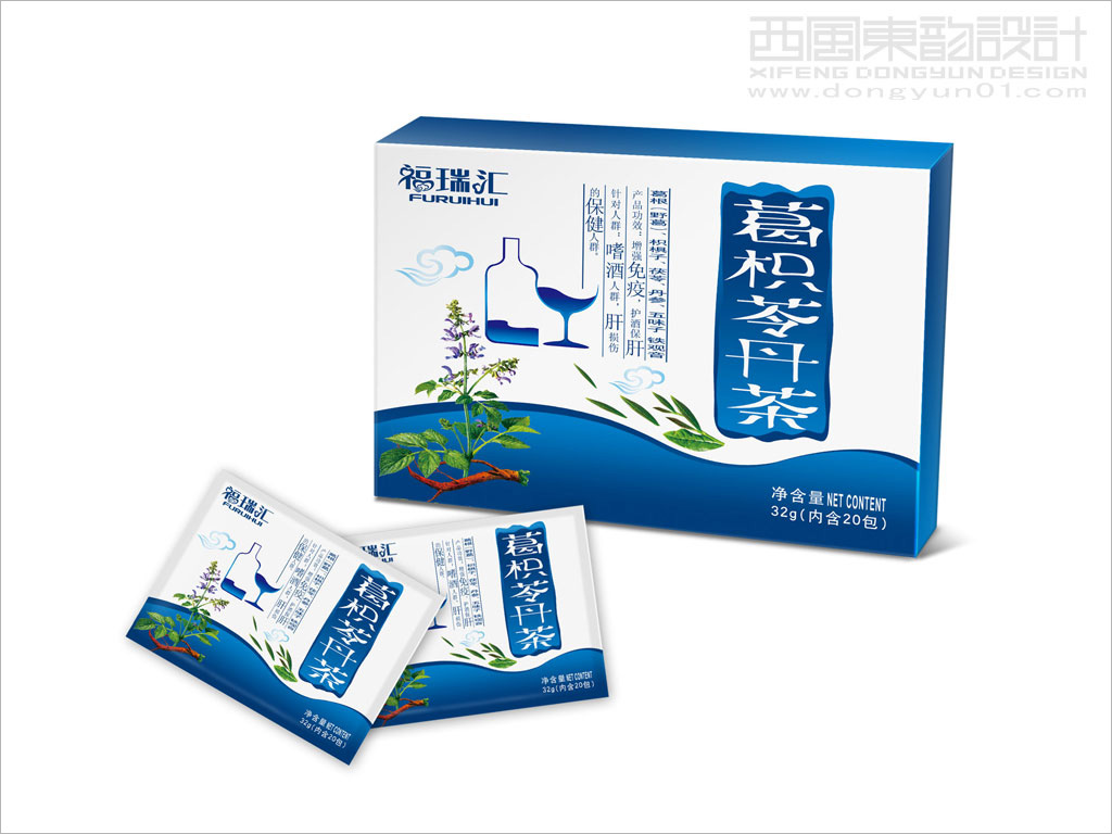 内蒙古福瑞药业系列保健茶包装设计之葛枳灵丹茶包装设计