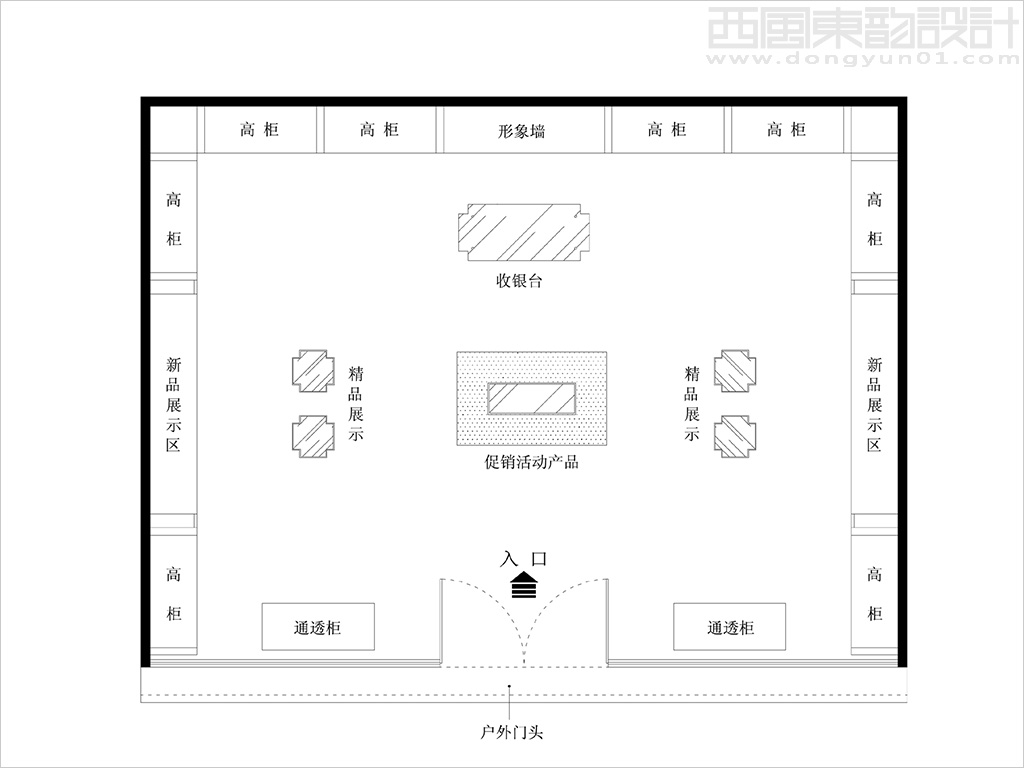 拉萨格桑蜂业三江蜜源店面形象SI设计之店面平面图设计