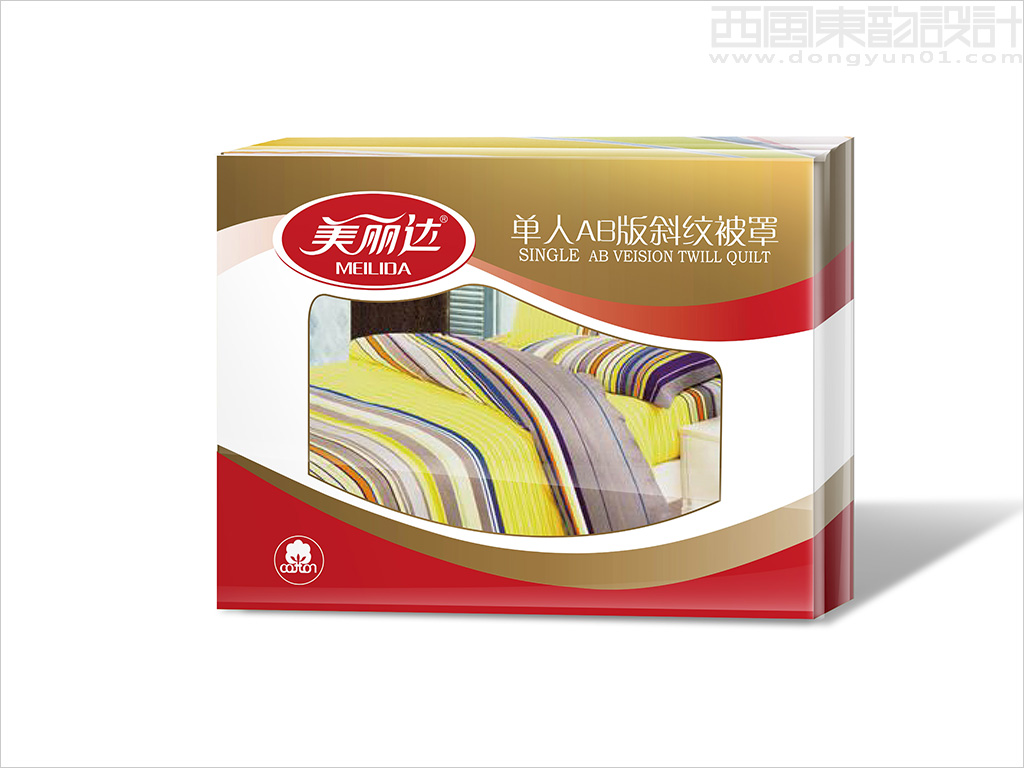 北京佳梦寝室用品有限公司美丽达品牌单人AB版斜纹被罩包装设计