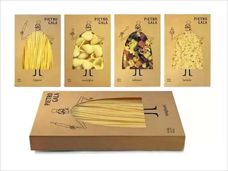 日本休闲食品纸盒包装设计---卡通可爱的大肚汉与休闲食品实物相结合
