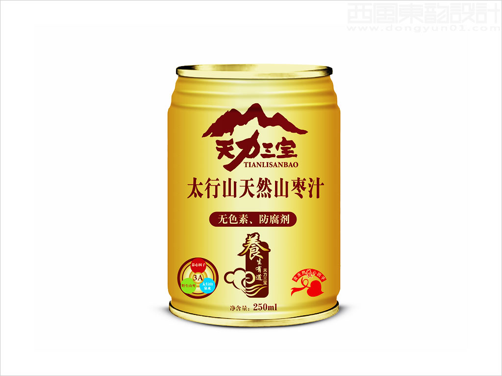 河北邢州枣业有限公司天力三宝山枣汁包装设计---金色版