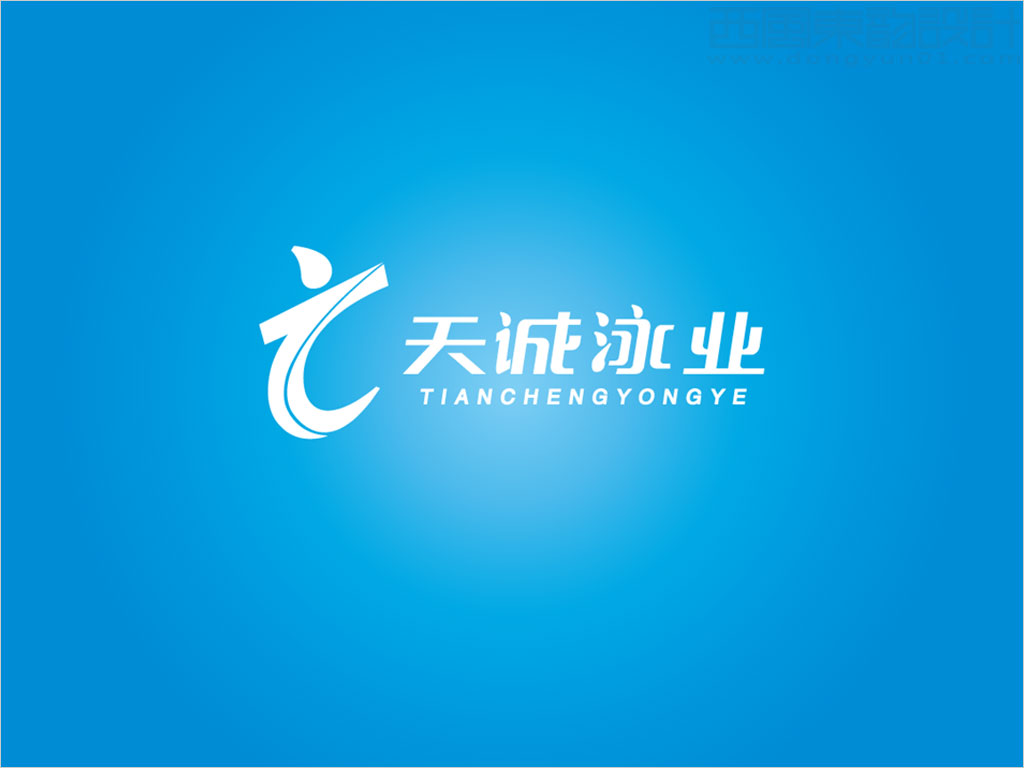 兴城天诚泳业服务有限公司标志设计反白效果