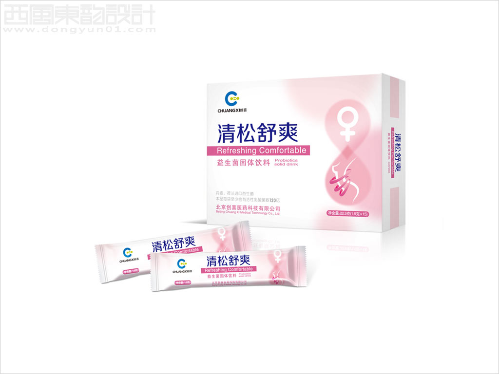 创喜(北京)医药科技有限公司清松舒爽复合益生菌粉固体饮料保健品包装设计