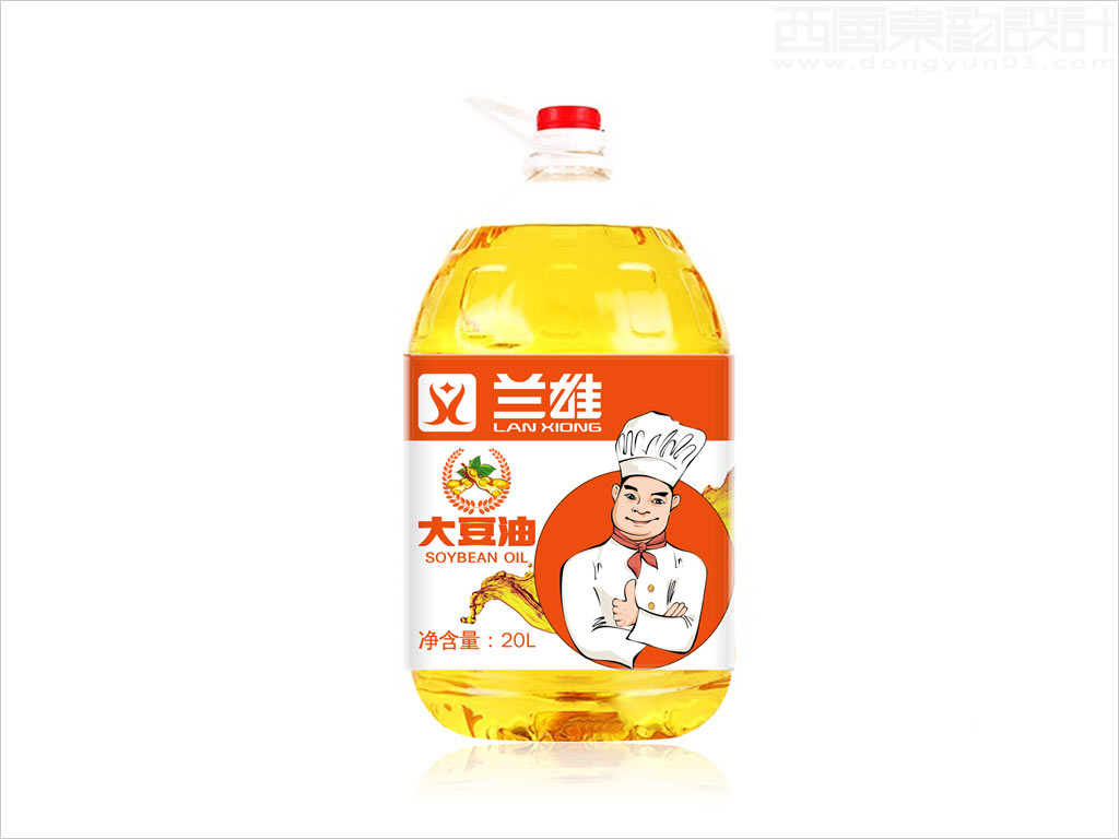 北京兰雄贸易有限公司餐饮行业20升大包装桶装大豆食用油包装设计图片