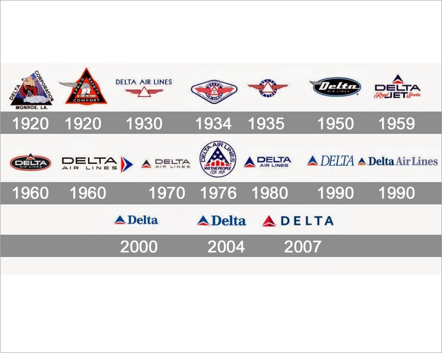 Delta达美航空公司重新优化标志设计