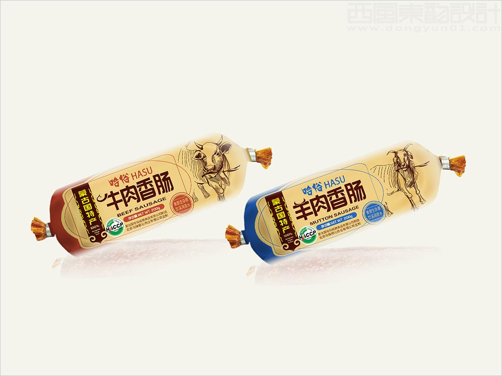 北京乌珠穆沁肉业有限公司蒙古国哈俗牛羊肉香肠食品包装设计