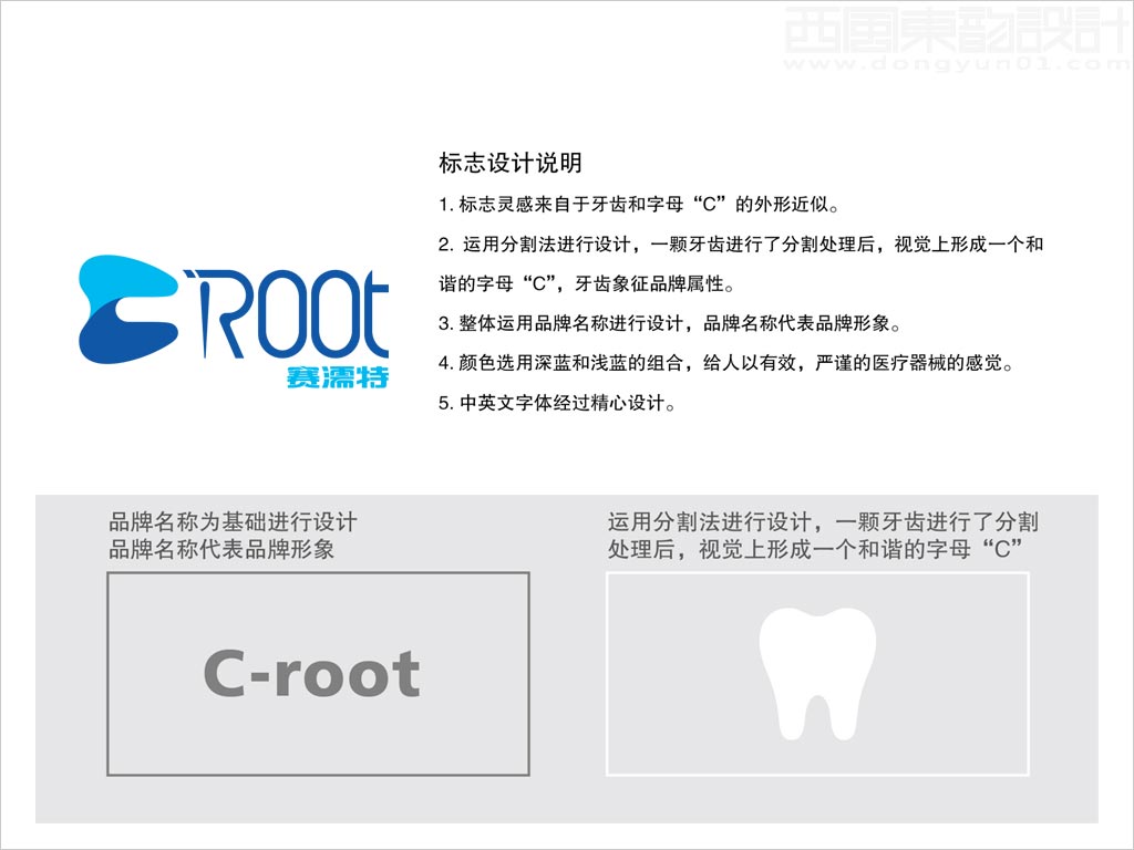北京赛濡特口腔医疗器械公司标志设计创意理念说明释义图