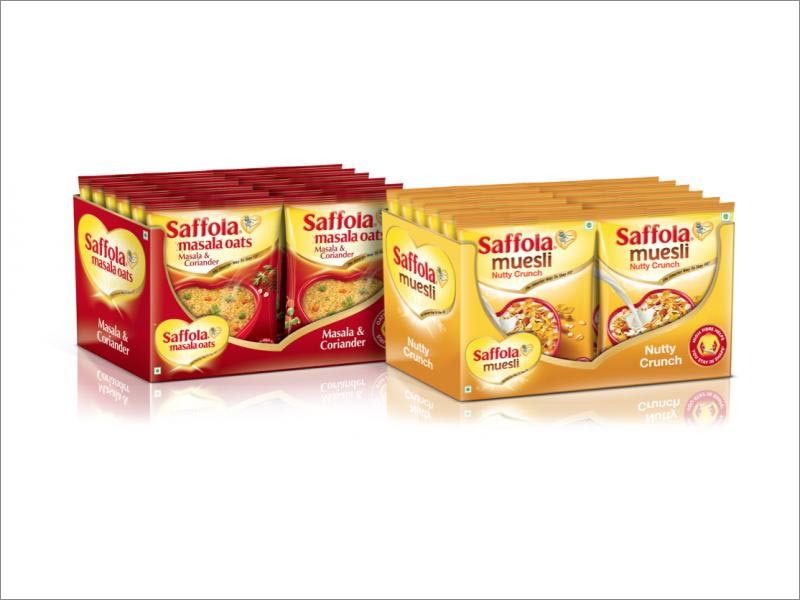 印度Saffola燕麦片早餐食品纸盒包装设计