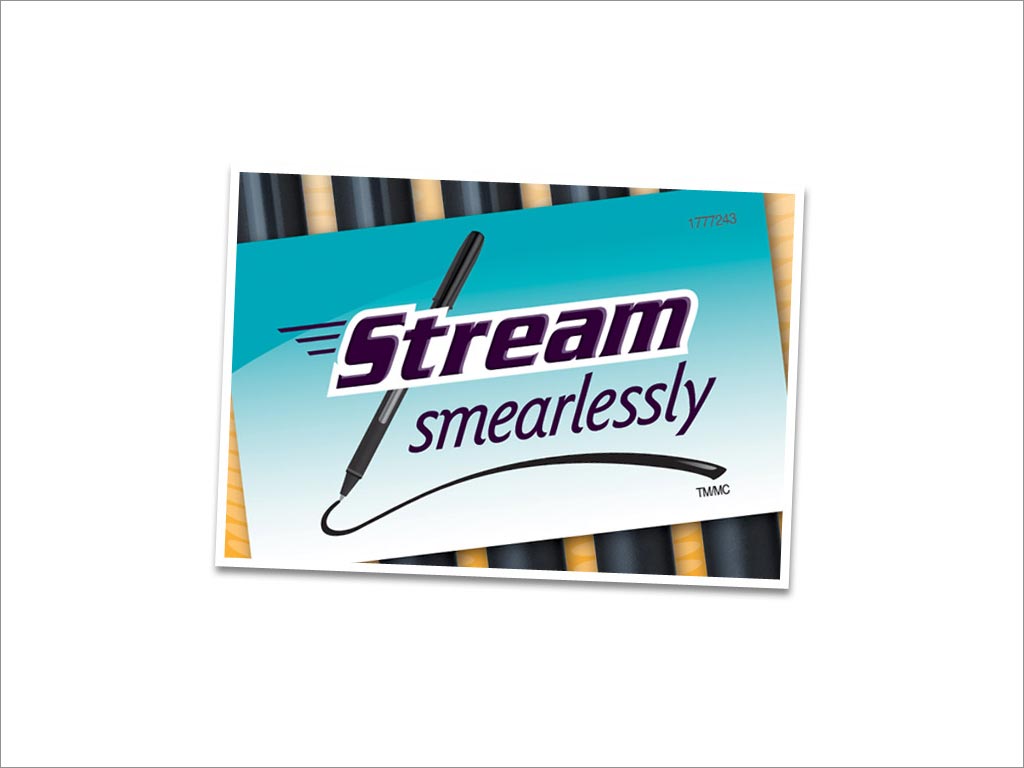 美国uniball Jetstream 101 品牌广告语Stream Smearlessly设计