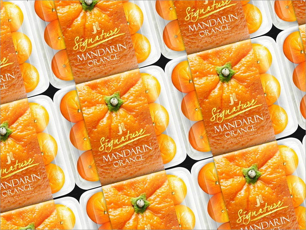 泰国JL水果农产品包装设计之橙子包装设计摆放图