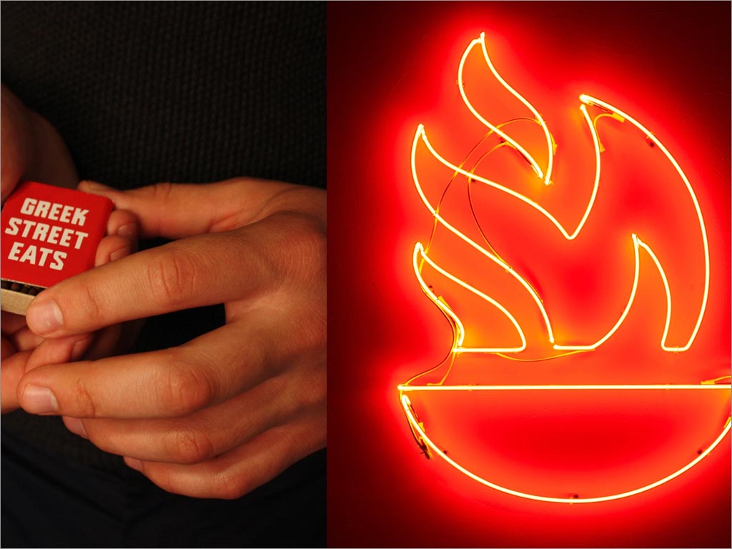 Souva希腊餐厅店面设计之logo霓虹灯设计