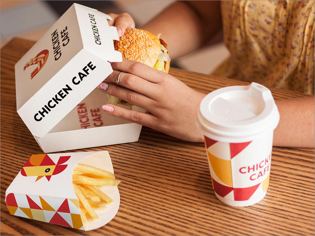 CHICKEN CAFE快餐品牌形象设计之餐盒饮料杯设计
