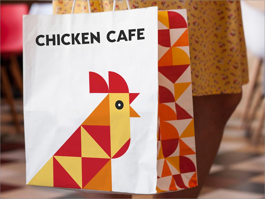 CHICKEN CAFE快餐品牌形象设计之外卖手提袋设计