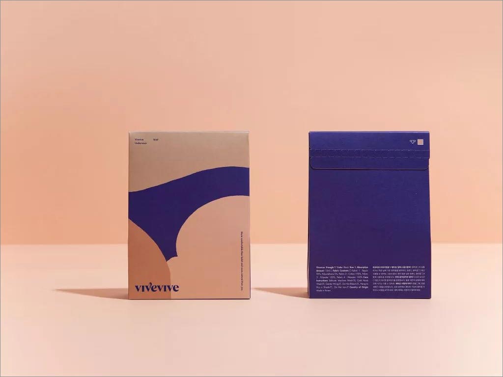 韩国Vivevive内衣包装设计之包装盒正面与背面照片