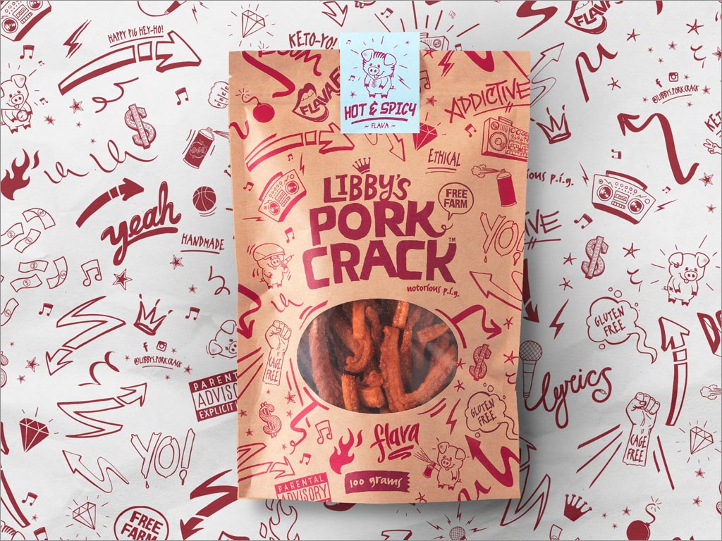 美国Libby's Pork Crack休闲食品包装袋设计