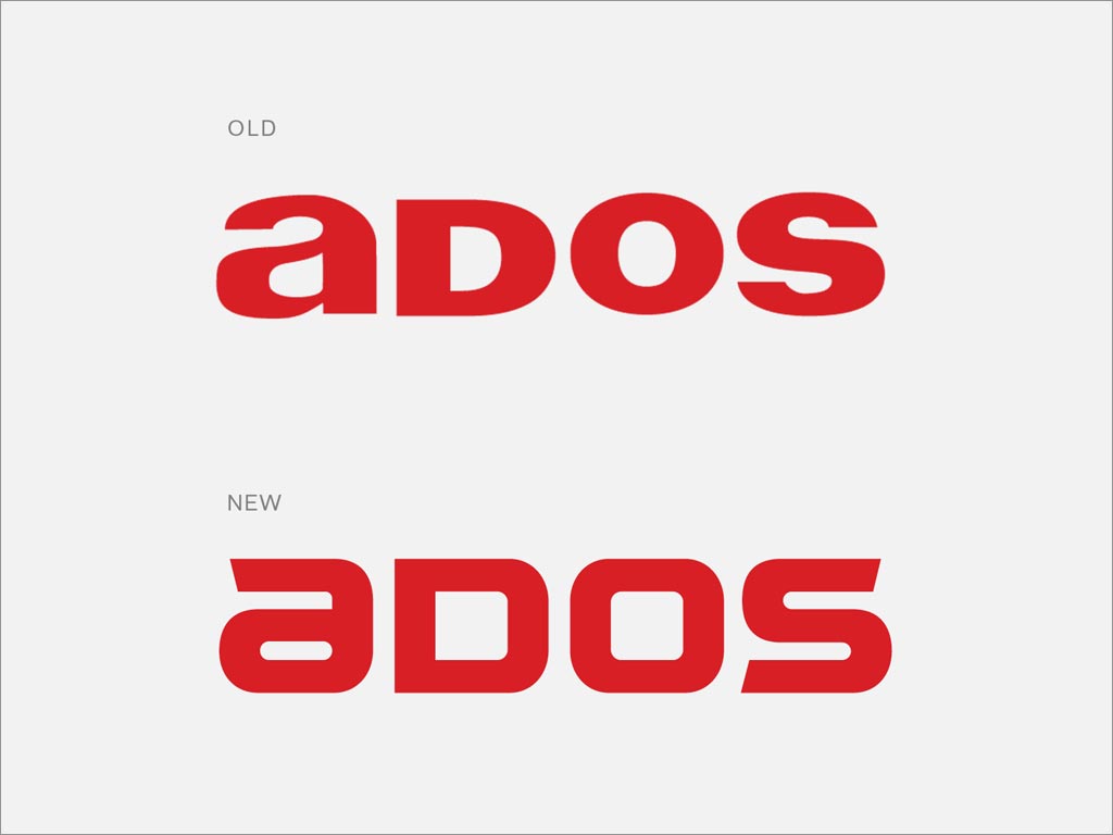 ADOS胶粘密封剂日化用品品牌新旧logo设计对比