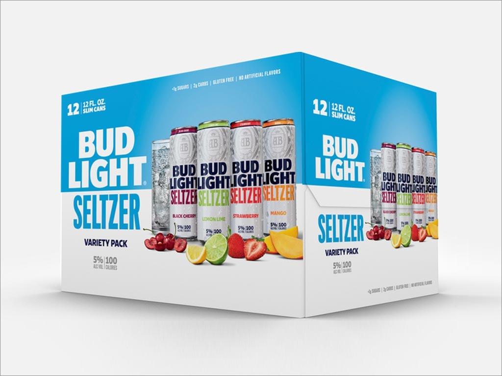 Bud Light水果味气泡苏打水外箱包装设计