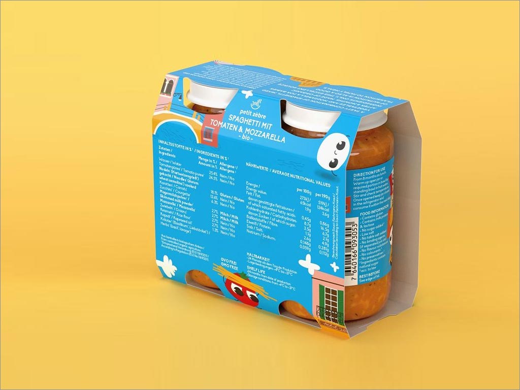 瑞士PetitZèbre婴儿营养食品包装设计背面