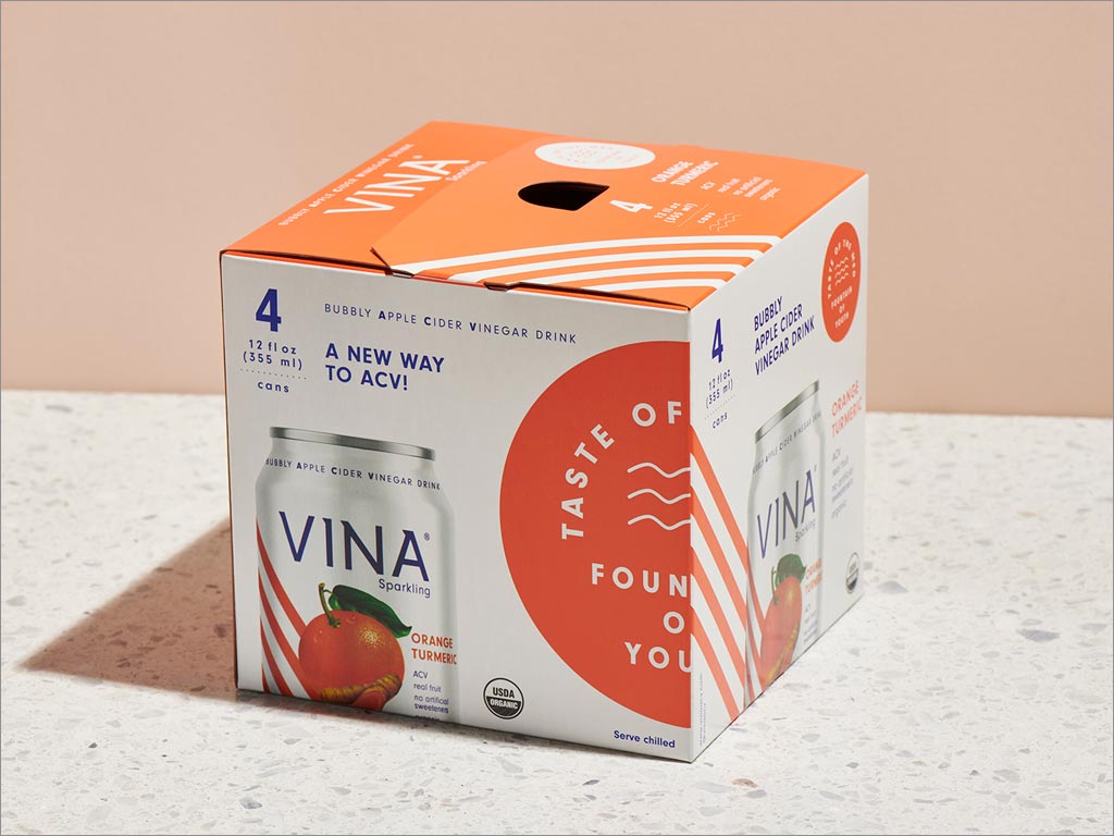 VINA橙子醋饮料外箱包装设计