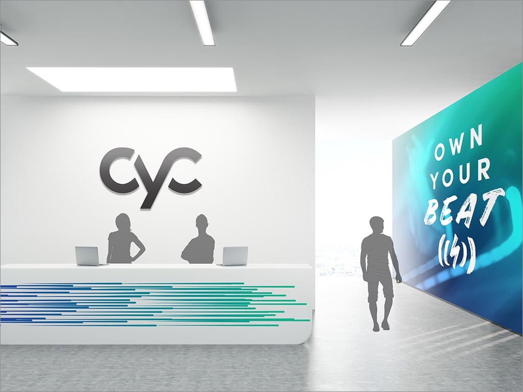 美国CYC室内健身品牌形象墙设计