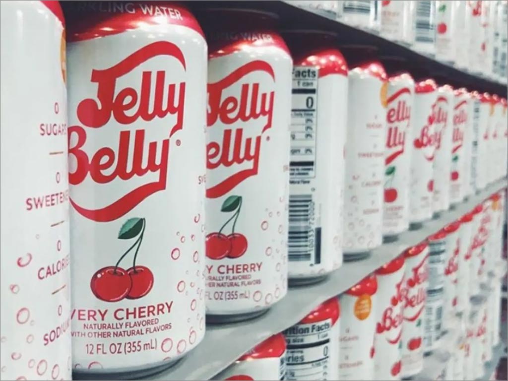 Jelly Belly调味苏打水包装设计之商超货架展示效果