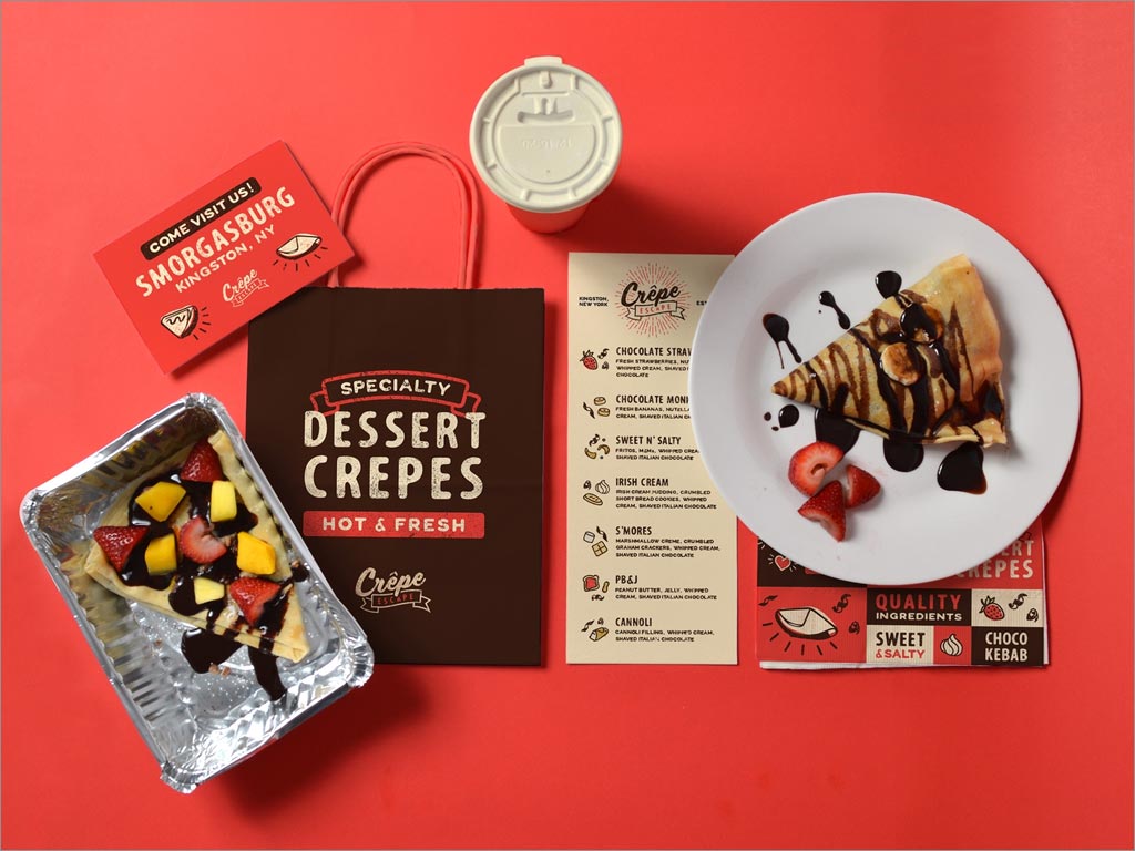 Crepe Escape甜点店品牌logo形象彩页设计