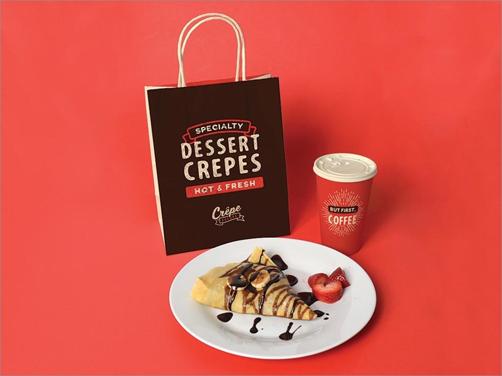 Crepe Escape甜点店品牌logo形象手提袋设计