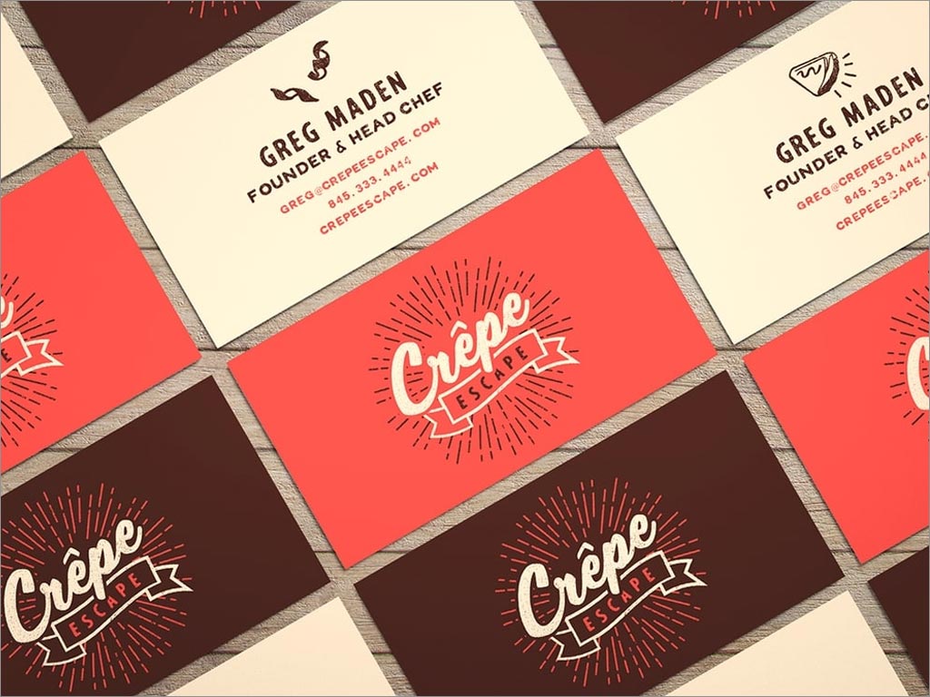 Crepe Escape甜点店品牌logo形象名片设计