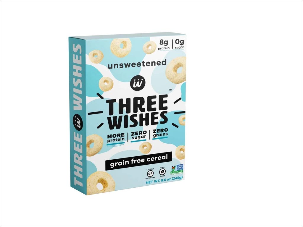 美国Three Wishes 高蛋白无糖谷物儿童早餐食品包装设计