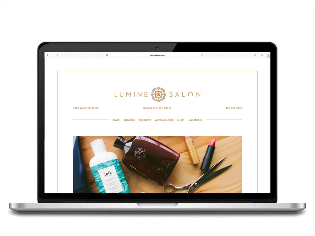 美国Lumine Salon美容美发沙龙网站内页设计