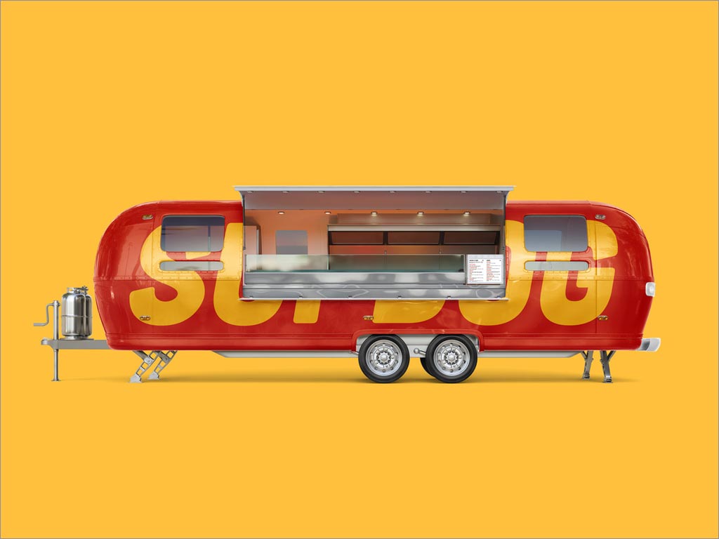 美国Sup Dog热狗快餐店品牌形象设计之快餐车设计