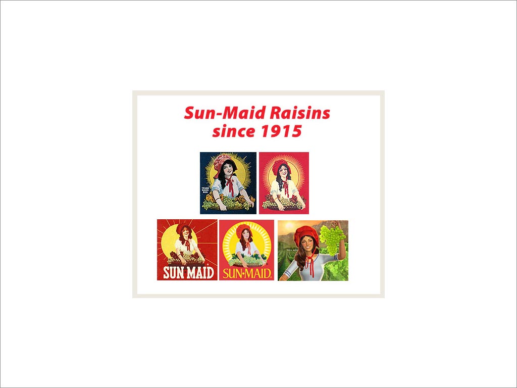 美国Sun-Maid果干休闲零食品牌logo设计历史演变