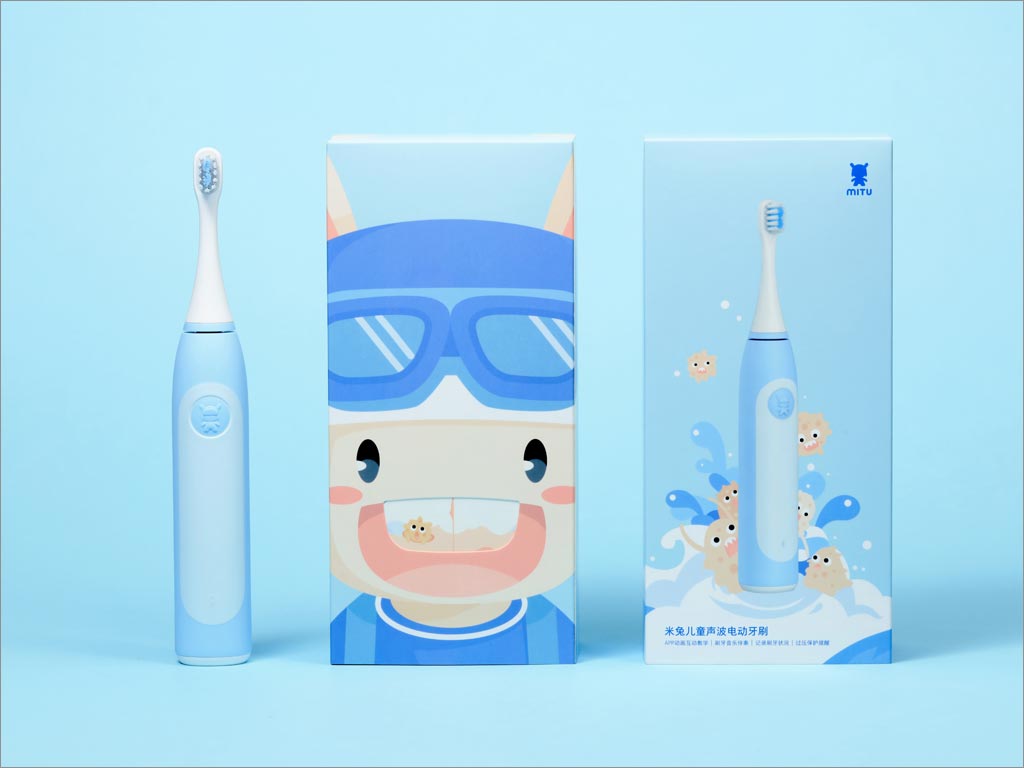小米米兔儿童声波电动牙刷包装设计