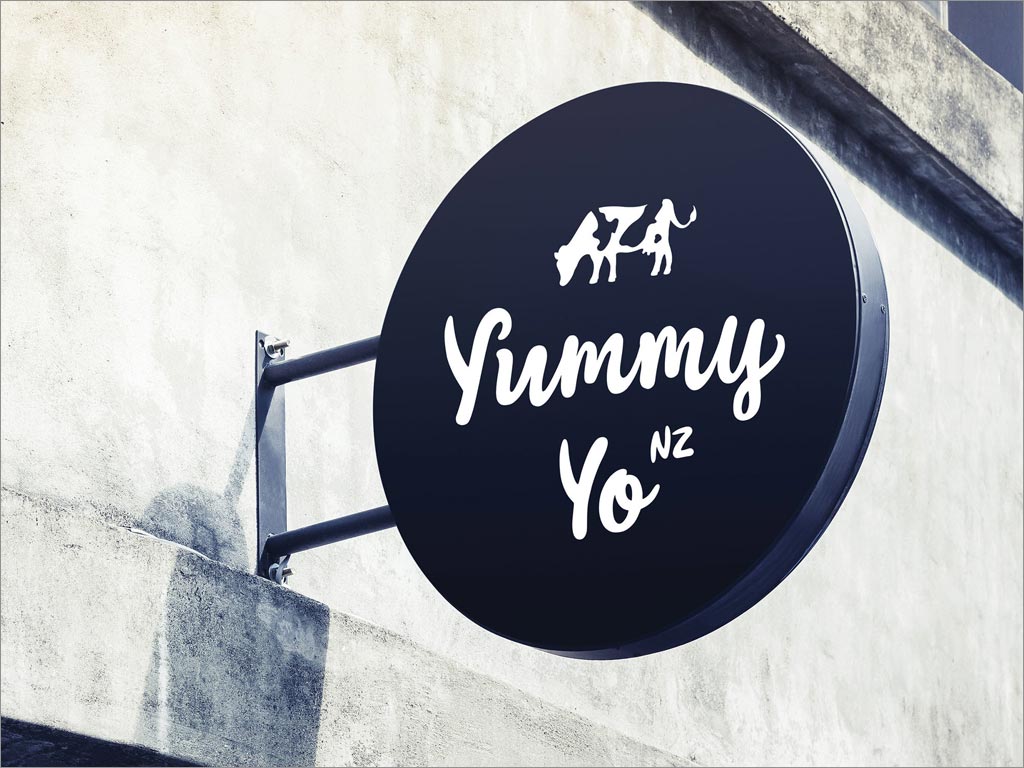 新西兰Yummy Yo奶制品冷饮店面形象设计之灯箱招牌设计
