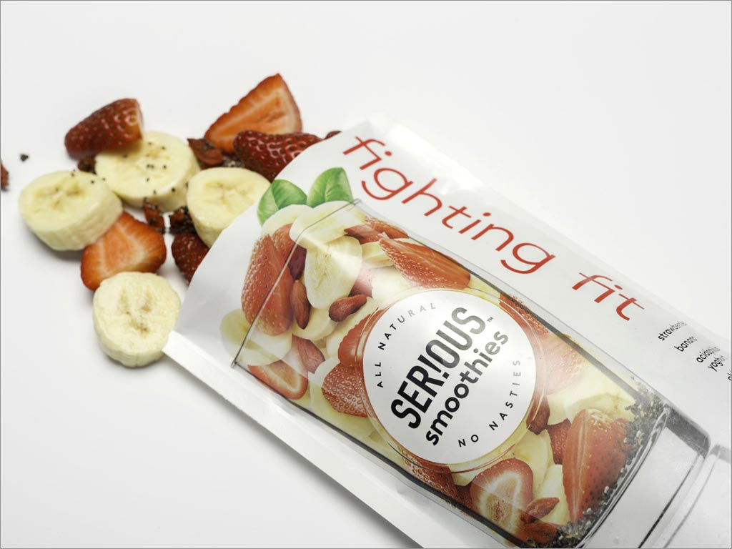 新西兰Serious Smoothies水果冰沙饮料包装设计之实物照片