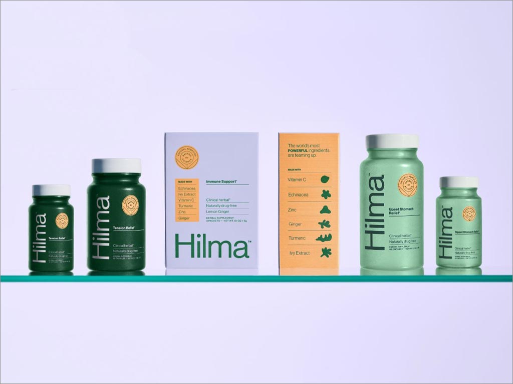 传达了天然成分和科学性的Hilma保健补品包装设计