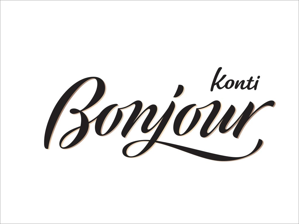 俄罗斯Bonjour甜点食品品牌logo设计