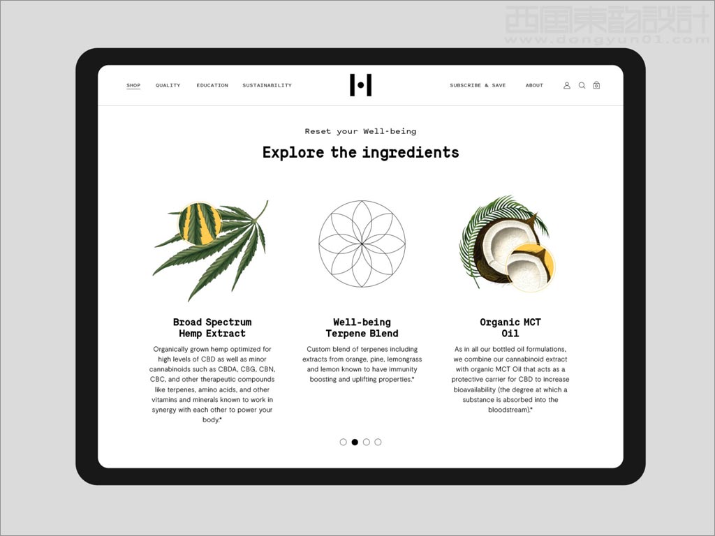 科学与自然完美融合的Healist保健品网站内页设计