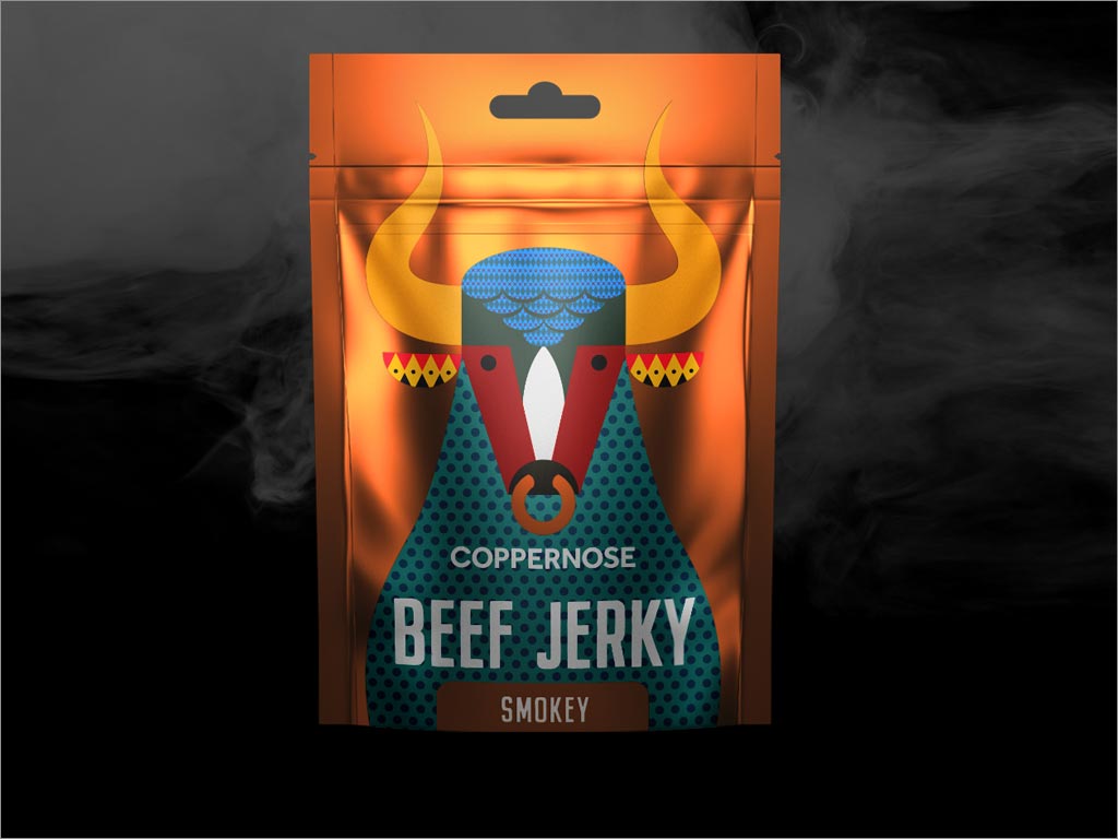 英国Coppernose beef Jerky烟熏味牛肉干休闲食品包装设计