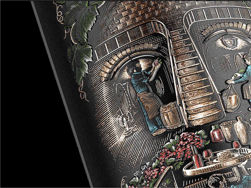 乌克兰弗拉基米尔手工艺葡萄酒包装设计之插画设计