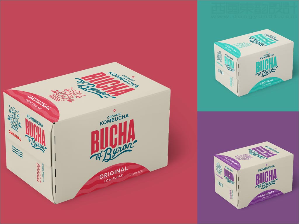 澳大利亚Bucha红茶菌康普茶饮料外箱包装设计