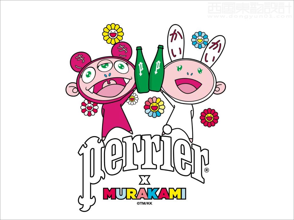 法国Perrier与日本艺术家村上隆合作苏打水吉祥物卡通形象设计