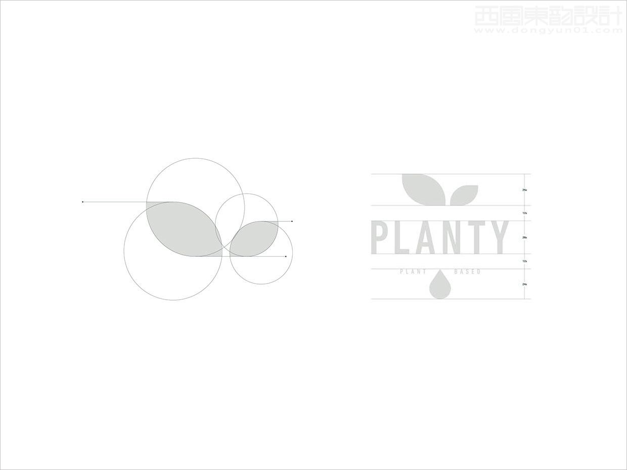 Planty有机植物奶logo设计标准化制图