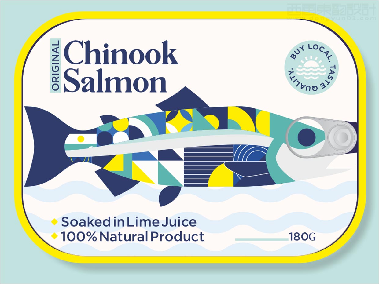original Chicnook鲑鱼海鲜罐头产品包装设计