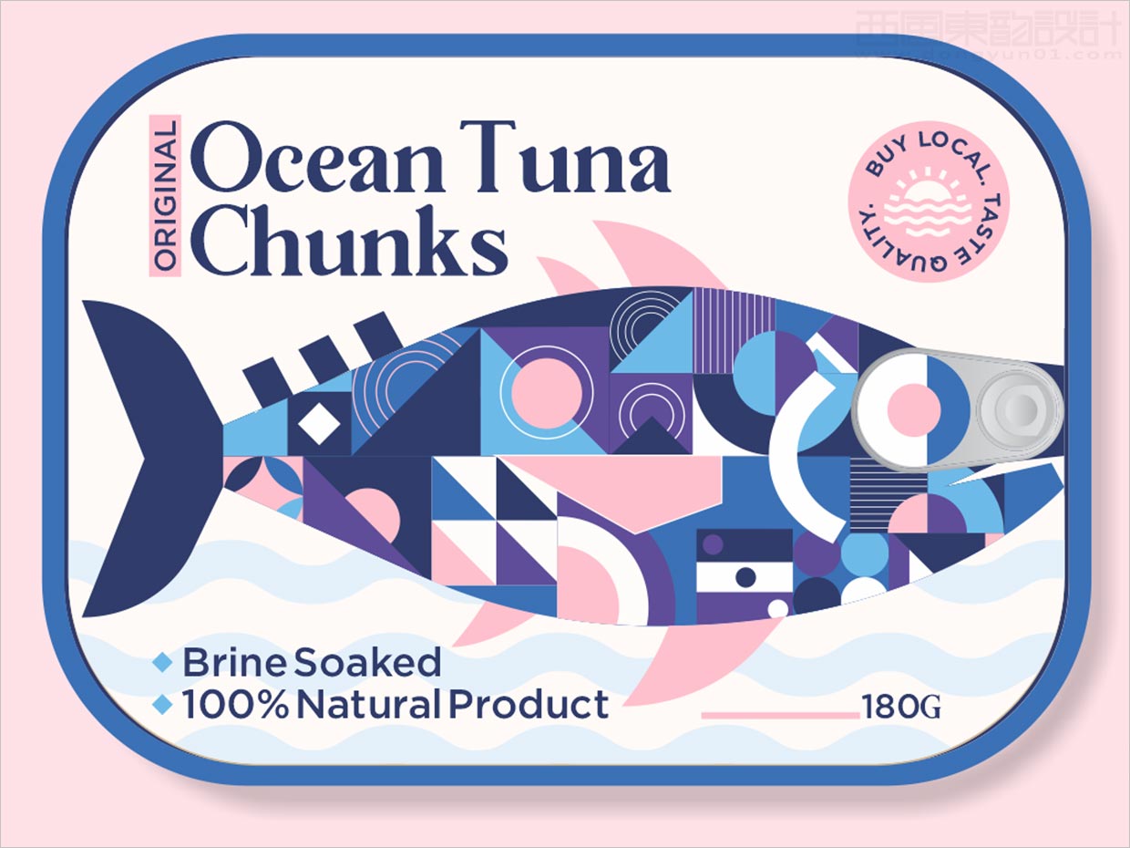 original海洋金枪鱼块海鲜罐头产品包装设计