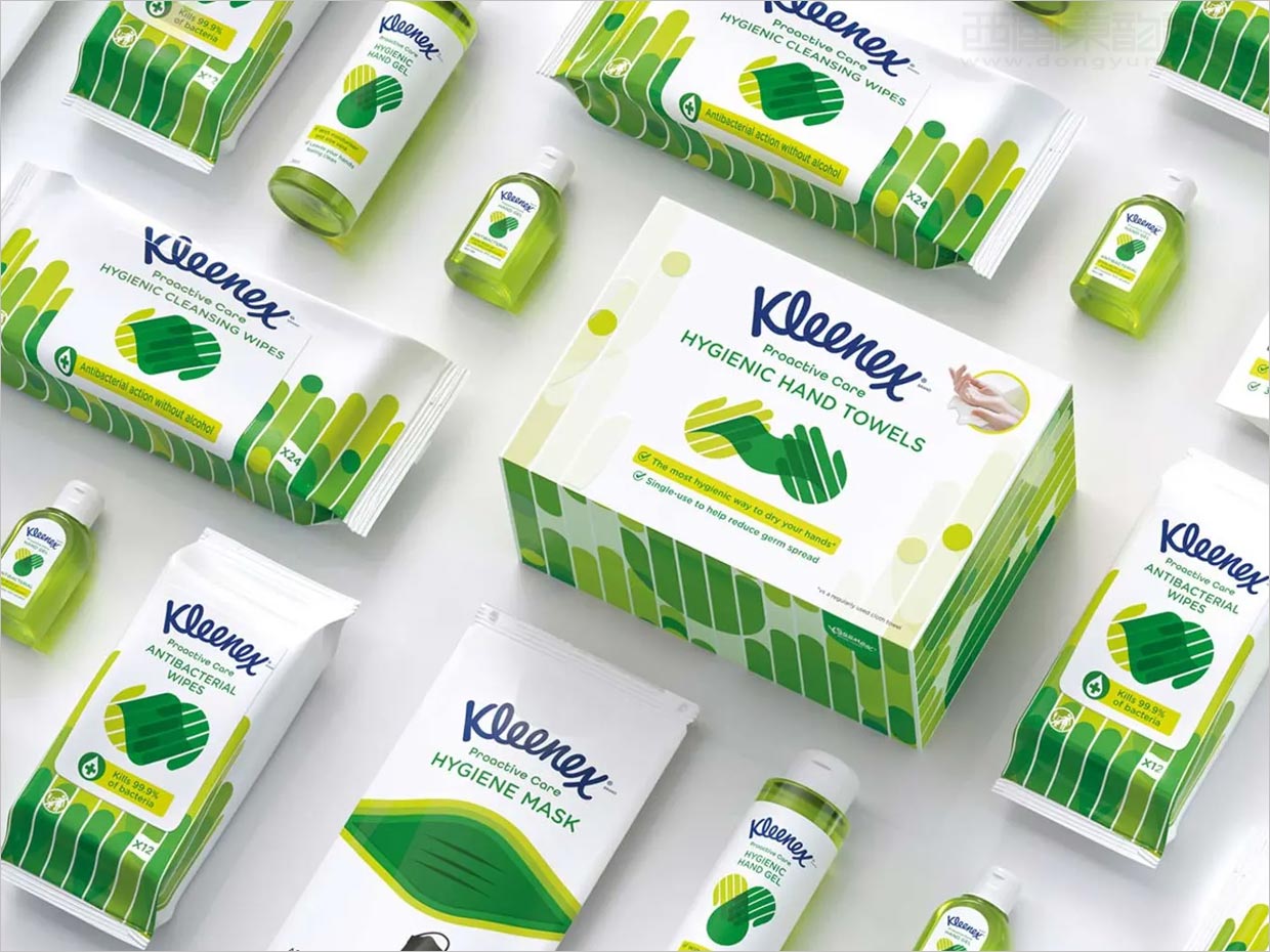 英国Kleenex面巾抽纸洗手液口罩卫生用品包装设计