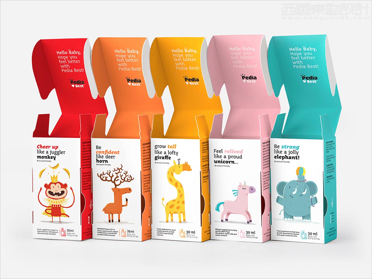 葡萄牙Pedia best儿童保健品包装盒设计之开盒效果展示