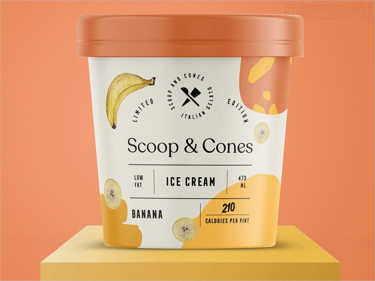 Scoop＆Cones香蕉味冰淇淋包装设计