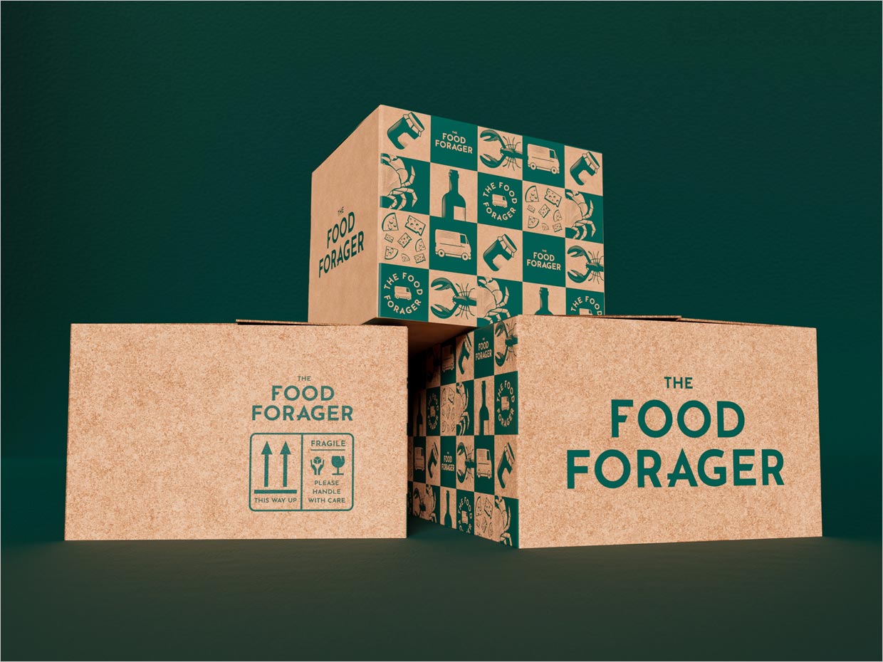 美国Food Forager食品快递配送服务公司外箱包装设计
