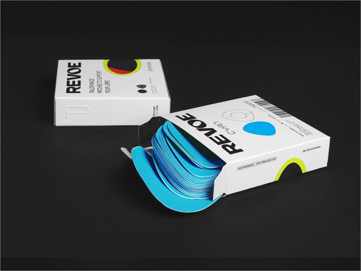 Revoe糖尿病贴片医疗器械包装盒设计